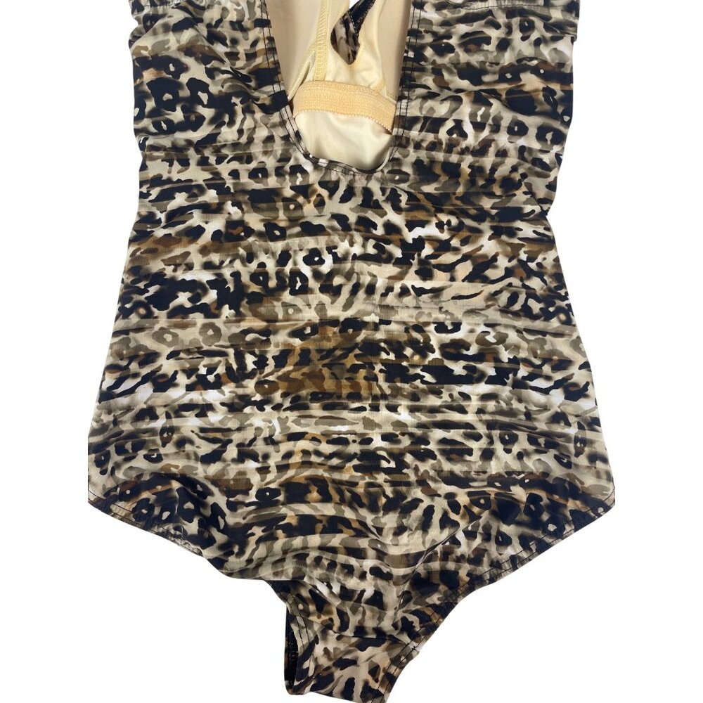 Miraclesuit Womens 12 Oceanus Leopard One-Piece Swimsuit Underwire Tummy Control - Picture 5 of 8